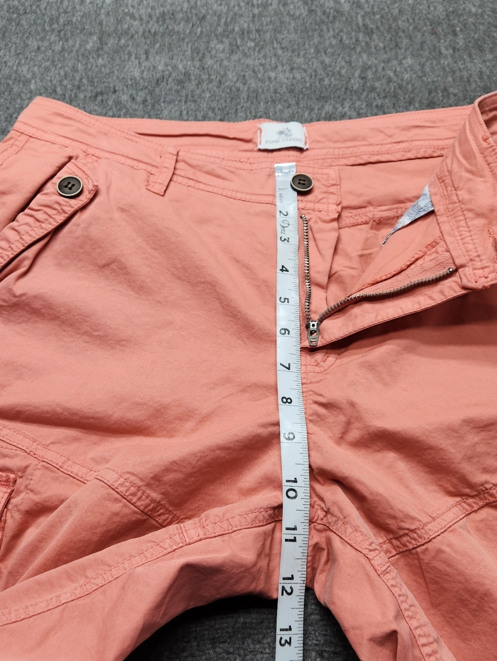 Four Steeds Cargo Shorts Womens 10 Coral Utility Pockets Casual Summer - Picture 3 of 7